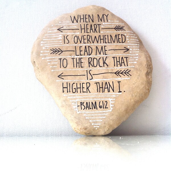 Hand Scripted River Stone, Black and White Painted Rock, Scripture Stones, Poetry Stones,  Encouraging Stones, Decorative Stones