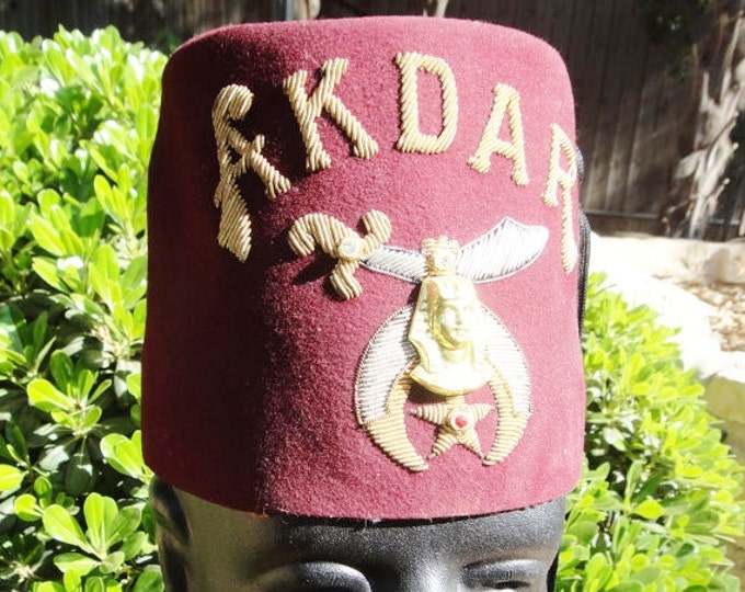 Vintage AKDAR Shriner Hat Etsy