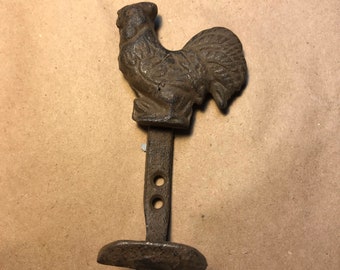 Brown  cast iron Rooster wall hook