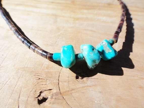 Turquoise Chucks Necklace and Heishi Beads