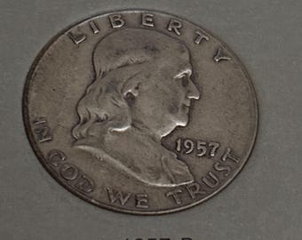 1957 D silver Franklin Half Dollar