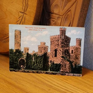 Glen Island, NY, Cartão postal antigo, O castelo, Little Germany, Starin's Themepark, 1911
