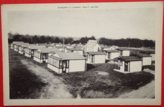 Wells Maine Dunbar S Cabins Vintage Postcard 1930s Etsy