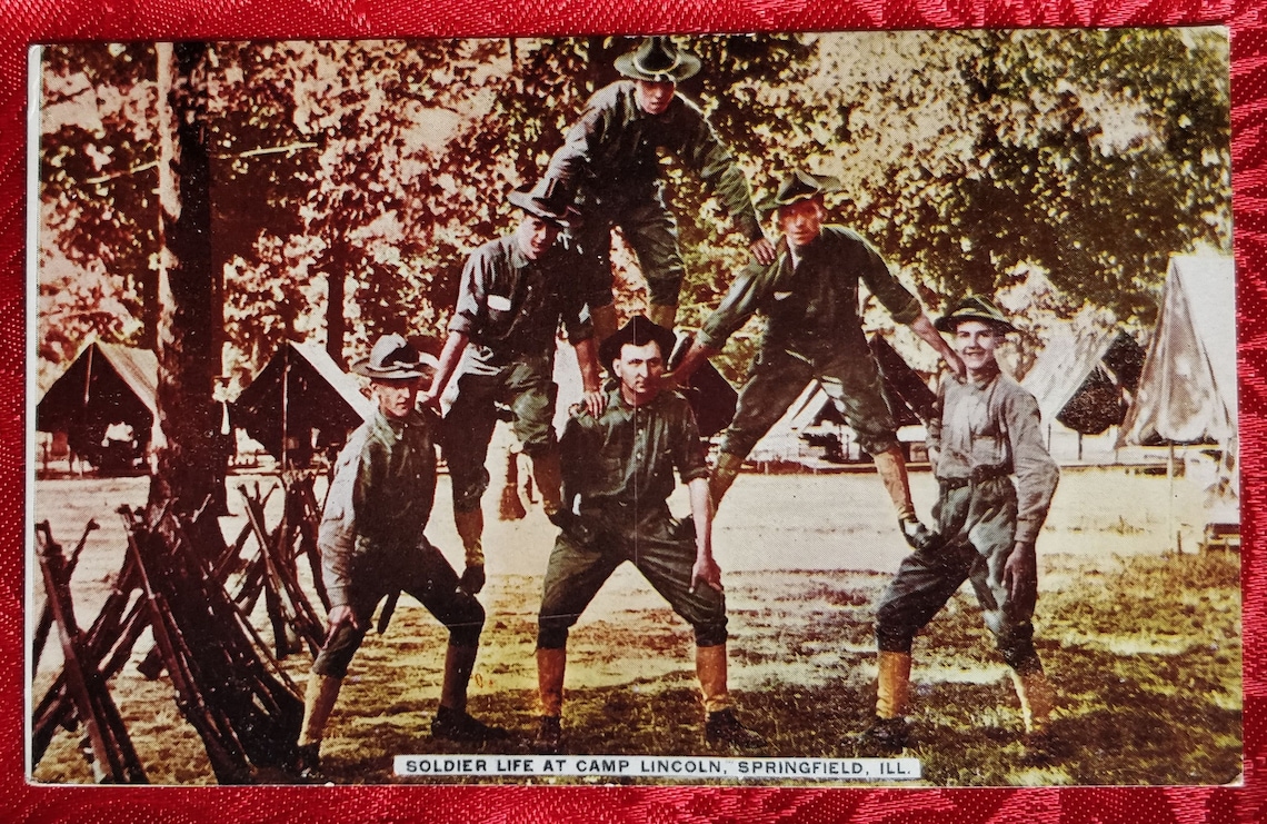 Springfield Illinois Camp Lincoln Army Human Pyramid Etsy