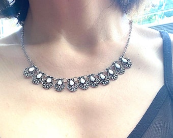 Up-cycled Materials, Antique Look,  Metal Statement Necklace