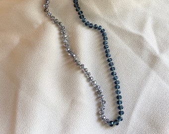 COLLIER DE PERLES NOUÉES - Collier de perles nouées en rondelle de cristal avec fermoir en argent sterling .925 - [ Orage ]