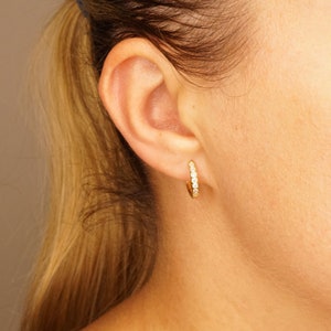Minimalist Huggie Hoops in Silver or Gold, 6mm, 8mm and 10mm Skinny Hoops, Simple Hoop Earrings