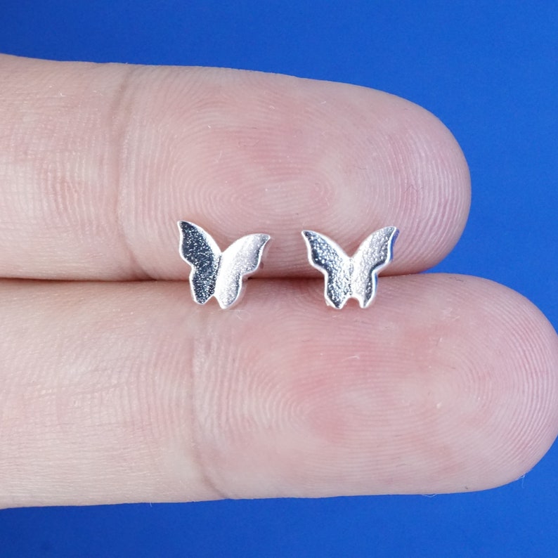 Small Butterfly Silver Stud for Nature Lover Earrings