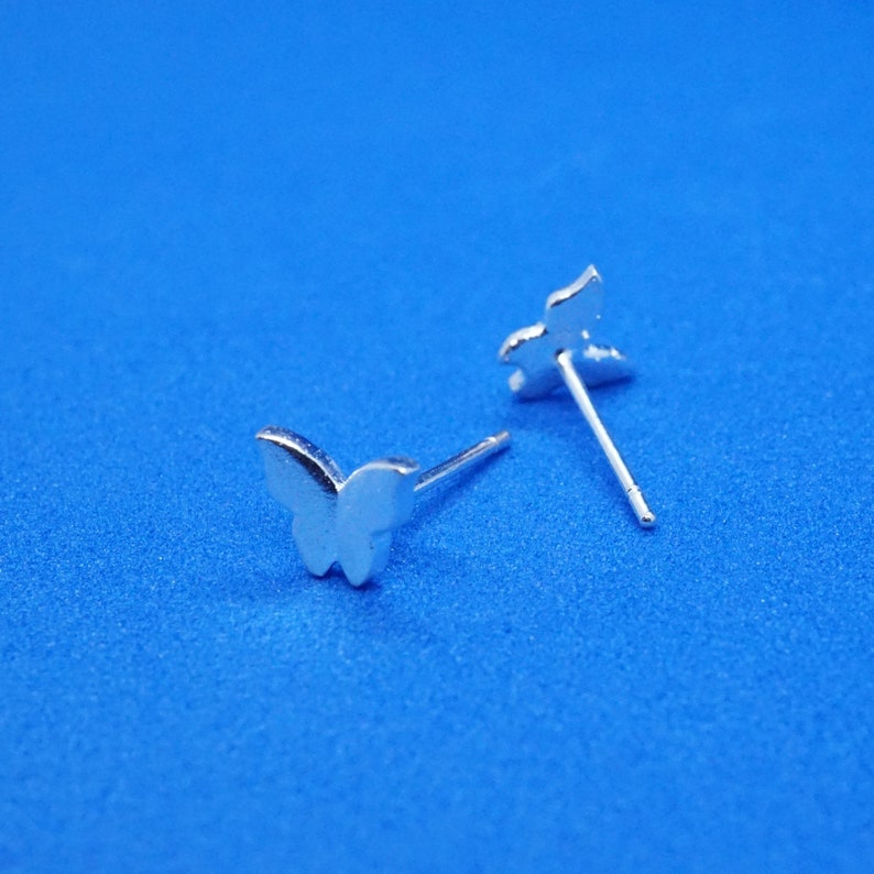 Small Butterfly Silver Stud for Nature Lover Earrings