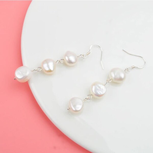 Pearl Drop Earrings Etsy