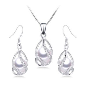 Khaleesi X - Bridesmaid Jewelry Set Pearl, Bridesmaids Pearl Jewelry Set, Bridesmaid Silver Jewelry Gift, bridal jewelry, Bridesmaid Jewelry