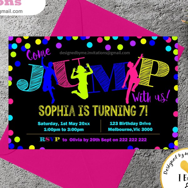 Neon Invitation - Etsy