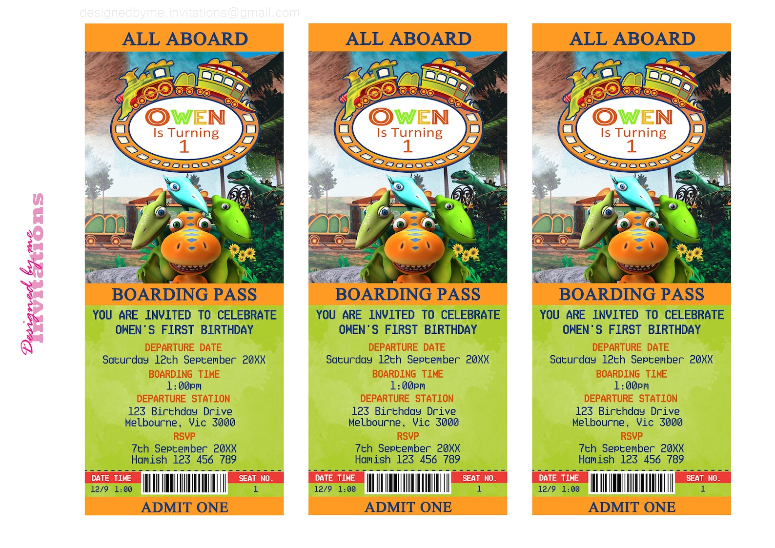 Dinosaur Train Ticket Printable Birthday Invitation / Train - Etsy