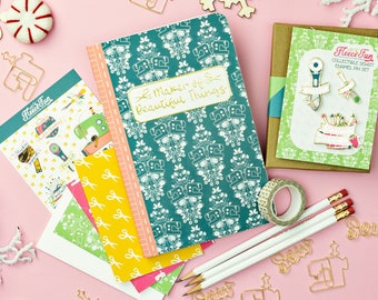 Gifts for Sewing Lovers Set, Sewing Notebook, pencils and paperclips