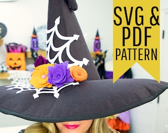 Hexenhut Schnittmuster Nähen (Couture Styling) PDF Cosplay Kinder & Erwachsene Kostüm Halloween Hut