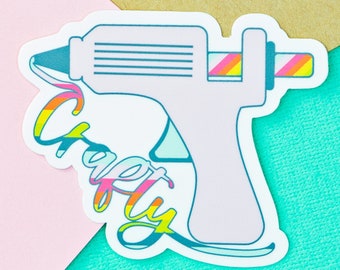 Glue Gun Sticker Matte Vinyl Die Cut | Crafty Sticker| Sticker For Crafters | Cute Sticker | Laptop Sticker | Water Bottle Stickers