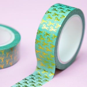 Scissors Gold Foil Planner Tape | 15 mm x 10m (33 feet) | 1 Roll