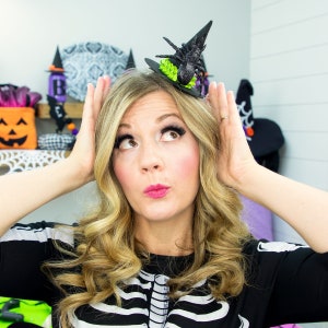 DIY Mini Witch Hat Pattern, Tutorial and SVG Files | Costume Pattern | Cricut Files | How to make a no sew Witch Hat