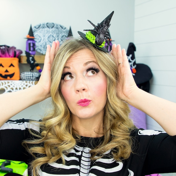 DIY Mini Witch Hat Pattern, Tutorial and SVG Files | Costume Pattern | Cricut Files | How to make a no sew Witch Hat