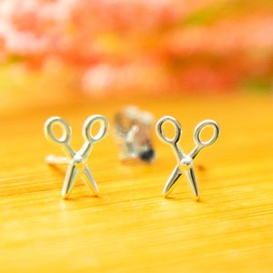 Silver Scissor Earrings | Gifts for Quilters | Gifts for Sewists | Minimalist earrings | Simple studs | Stocking Stuffers for Women