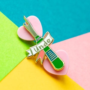 Cute Seam Ripper "Undo" Enamel | Pin Quilter Gifts | Sewing Accessories