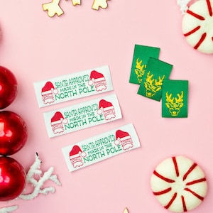 Santa Approved Christmas Sewing Labels | Santa Labels | Sewing labels for Handmade items | Handmade Sewing Labels | Sew in Labels