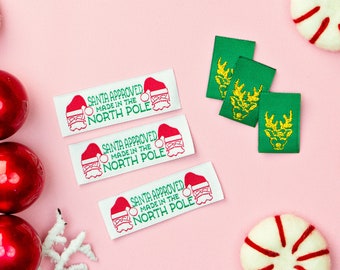 Santa Approved Christmas Sewing Labels | Santa Labels | Sewing labels for Handmade items | Handmade Sewing Labels | Sew in Labels
