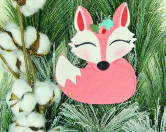 Felt Fox Christmas Ornament PDF Pattern and SVG File