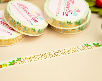 Handmade with Love and the Occasional Swear Word Foil Washi Tape | Cute Washi Tape | 1 Roll 10mm x 10m (33 feet)