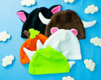 Cute Fleece Animal Hat Pattern | Pdf sewing pattern | Digital Pattern | Fleece sewing project