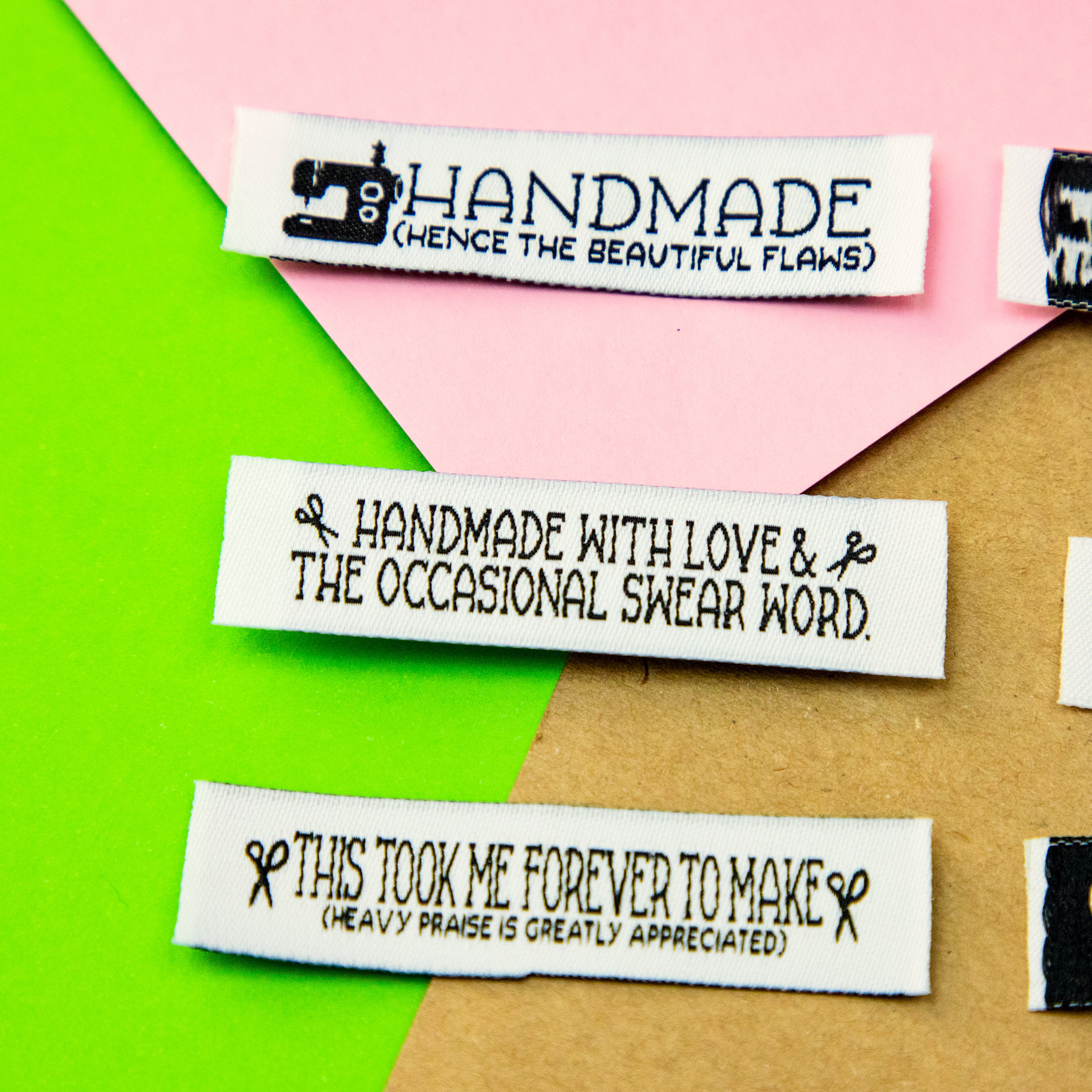 10 X CLOTH HANDMADE Labels, Handmade With Love Labels, Sew on Handmade  Labels, Hand Made Garment Label, Handmade Labels, Craft Labels. 