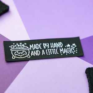 Made by Hand and a Little Magic Halloween  Sewing Labels | Costume Labels | Sewing labels for Handmade items | Handmade Sewing Labels