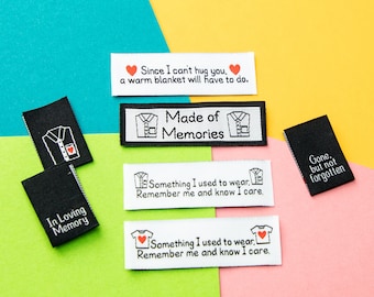 Memory  Sewing Labels | Woven Labels | Clothing Labels | Sewing labels for Memory items | Memory Quilt Sewing Labels | Sew In Label