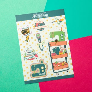 Feuille d'autocollants à coudre | Autocollants pour courtepointe| Sticker couture | Autocollants mignons | Stickers ordinateur portable