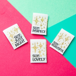 Size Inclusive Sewing Labels | Woven Labels | Clothing Labels | Sewing labels for Handmade items | Handmade Sewing Labels | Sew In Label