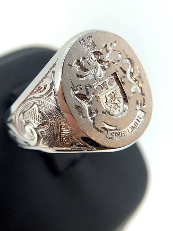 Mens Gold Monogram Ring