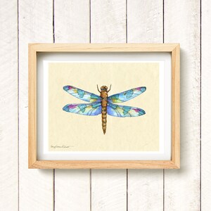 Dragonfly Days - blue - watercolor art print