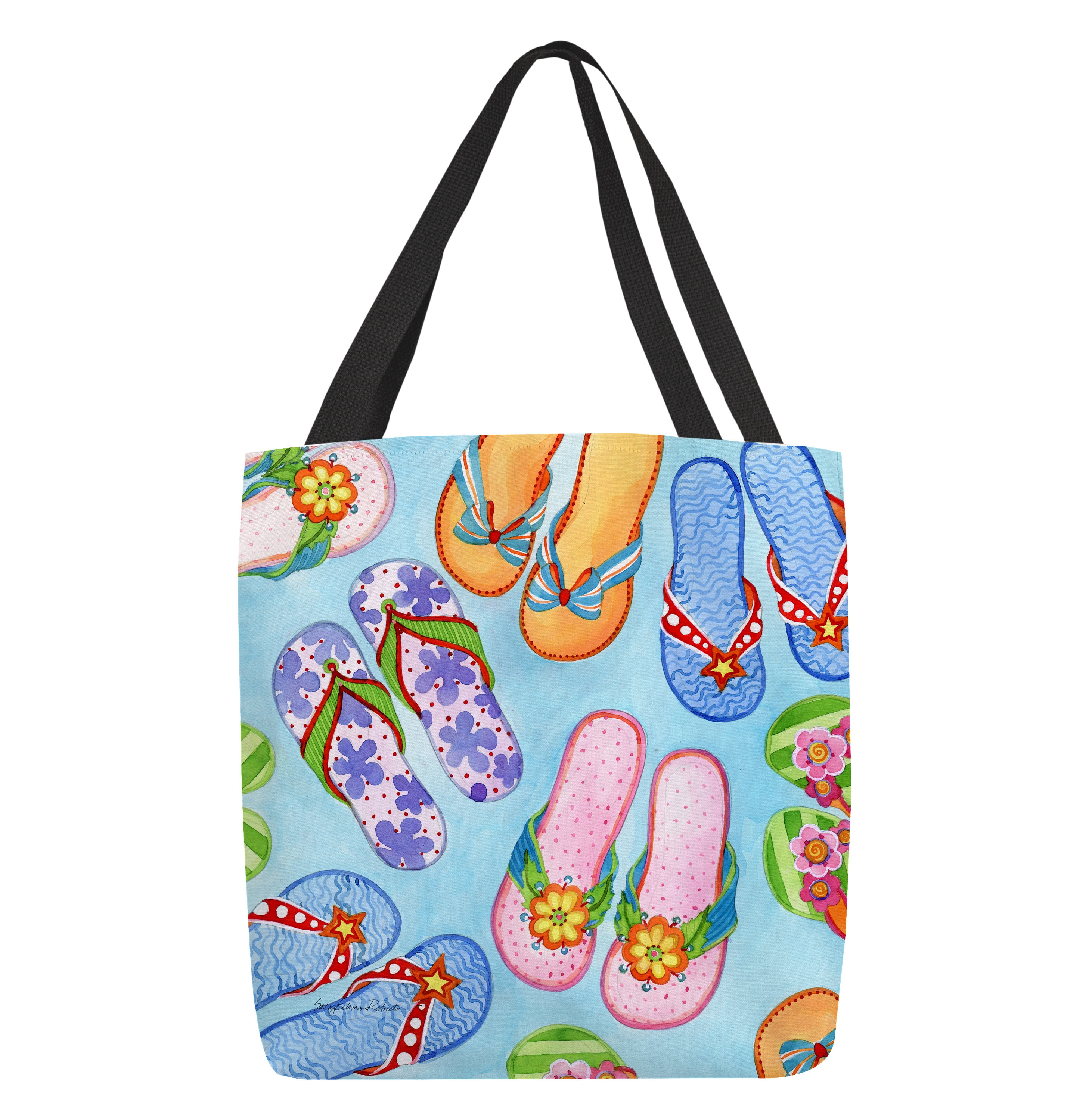 Flip Flops Tote Bag Beach Bag Canvas Bag Etsy