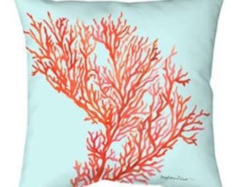 Red Coral 2 sided Indoor Oudoor Pillow