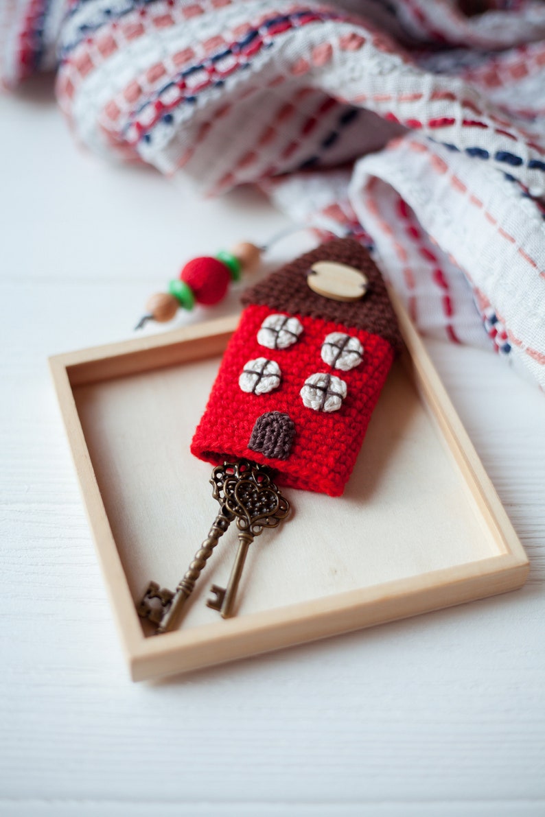 Key Cover Crochet Pattern PDF Cozy Key Holder Tiny House Key Etsy