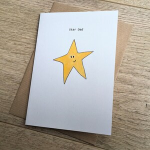 Ster vader met de hand geschilderde Vaderdag kaarthand gemaakte gerecycleerd kaart eco vriendelijke Fathers Day