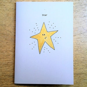 Gold Star Christmas Card, can be personalised. Handmade recycled card image 2