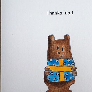 Danke Papa, Bear Father es Day Card, Handgefertigte Recyclingkarte Grizzly Bear, Braunbär, Väter