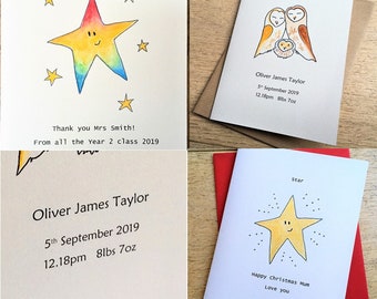 CUSTOMISE MY CARD Personalise your card, Eco-frindly, hand painted personalised cards