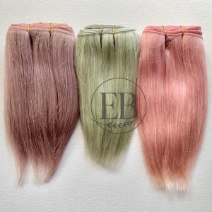 PASTELS - Straight Coarse Mohair Weft 500cm - for making doll hair/wigs for BJD, Art Dolls, Blythe, Natural Fiber Art Dolls