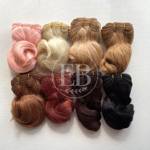 Soft Wave Coarse Mohair Weft 500cm - for making doll hair/wigs for BJD, Art Dolls, Blythe, Natural Fiber Art Dolls