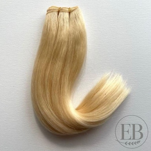 Super Long Straight Camel Weft - 14 Inches- for making doll hair/wigs for BJD, Art Dolls, Blythe, Natural Fiber Art Dolls