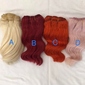 Soft Wavy Coarse Mohair Weft 500cm - for making doll hair/wigs for BJD, Art Dolls, Blythe, Natural Fiber Art Dolls