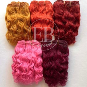 BRIGHTS - Curly Coarse Natural Mohair Weft 500cm - for making doll hair/wigs for BJD, Art Dolls, Blythe, Natural Fiber Art Dolls