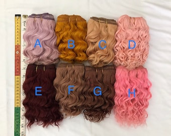 Curly Coarse Mohair Weft 500cm - for making doll hair/wigs for BJD, Art Dolls, Blythe, Natural Fiber Art Dolls